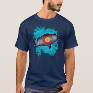 Colorado flag bass fish mens tshirt