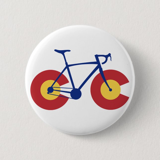 Colorado Flag Bicycle 6 Cm Round Badge (Front)