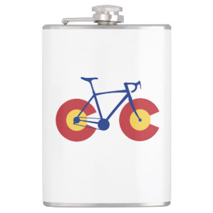Colorado Flag Bicycle Hip Flask