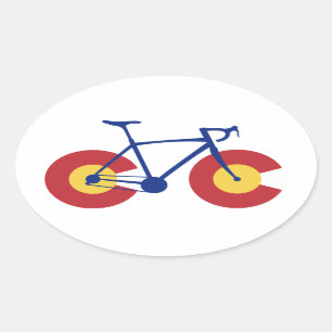 Colorado Flag Bicycle Oval Sticker