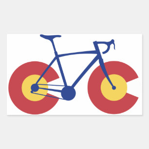 Colorado Flag Bicycle Rectangular Sticker