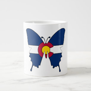 Colorado flag butterfly jumbo coffee mug