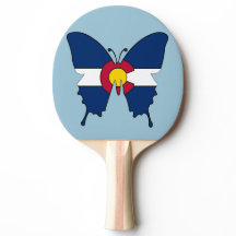 Colorado flag butterfly ping pong paddle