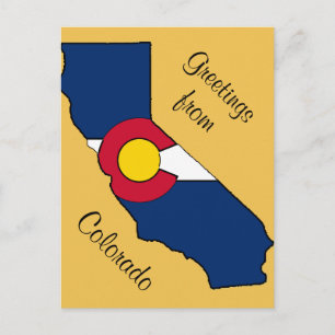 Colorado flag California outline custom postcard