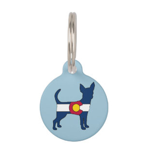 Colorado flag chihuahua dog pet tag