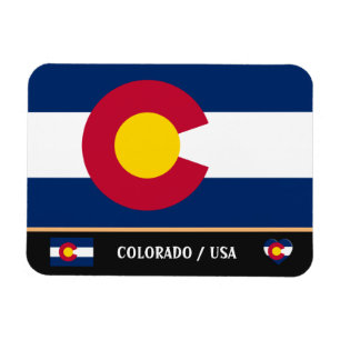 Colorado Flag & Colorado State /travel America Magnet
