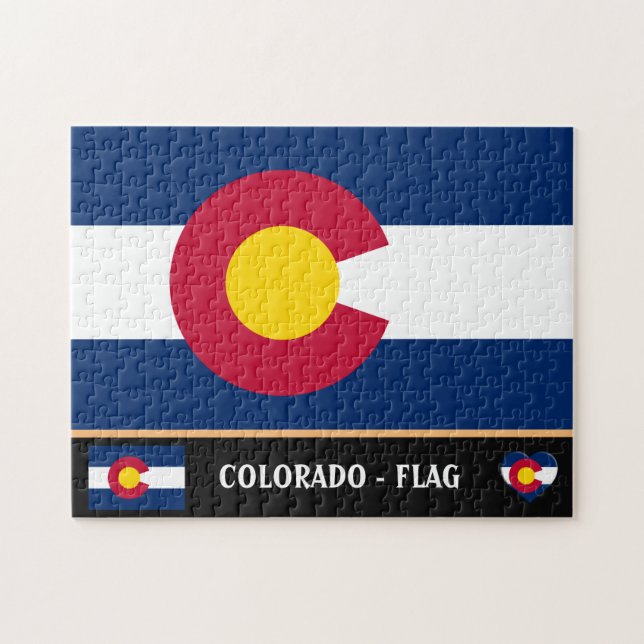 Colorado Flag & Colorado State USA /America Jigsaw Puzzle (Horizontal)