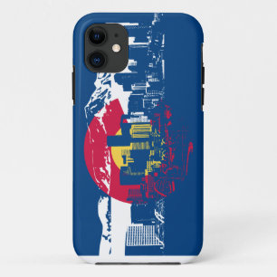 Colorado Flag - Denver Skyline - Phone Case