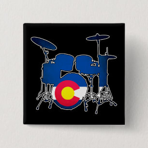 Colorado flag drums square button