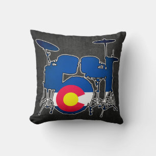 Colorado flag drums square pillow