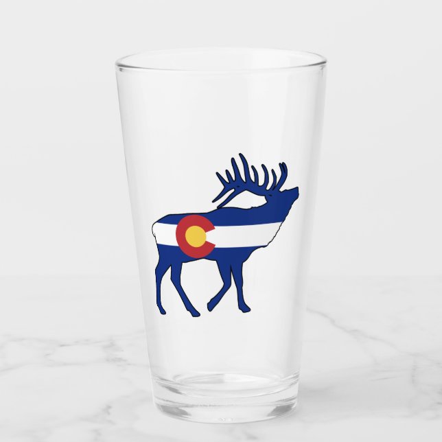 Colorado Flag Elk Glass (Front)