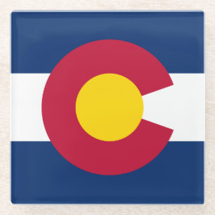 Colorado Flag Glass Coaster