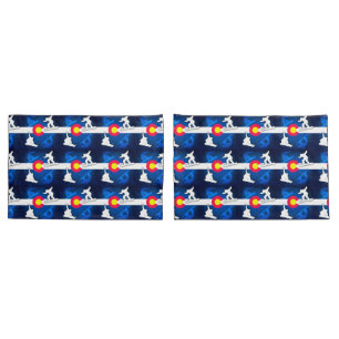 Colorado flag grunge snowboarder pillow cases
