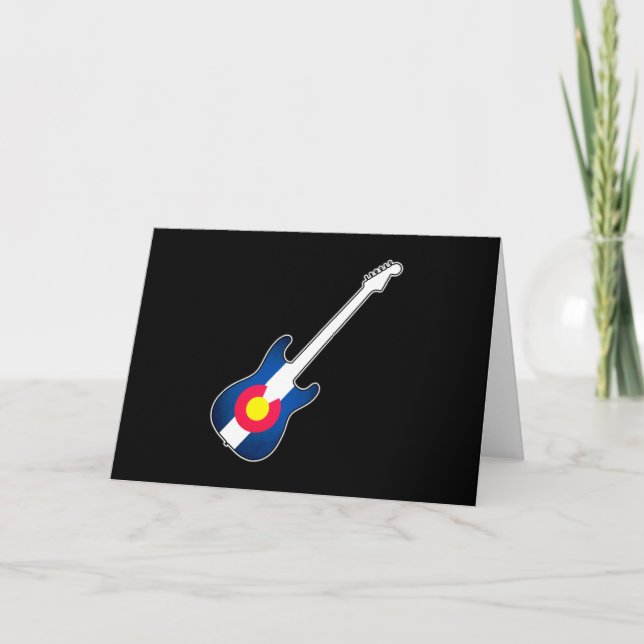 Colorado flag guitar blank greeting card (Front)