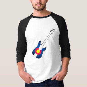 Colorado flag guitar mens reglan shirt