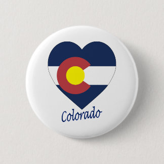 Colorado Flag Heart 6 Cm Round Badge