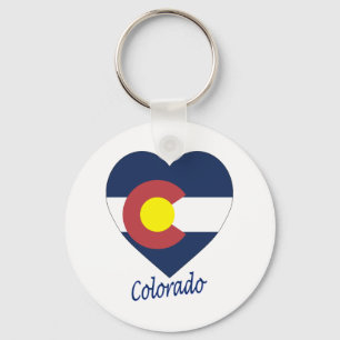 Colorado Flag Heart Key Ring