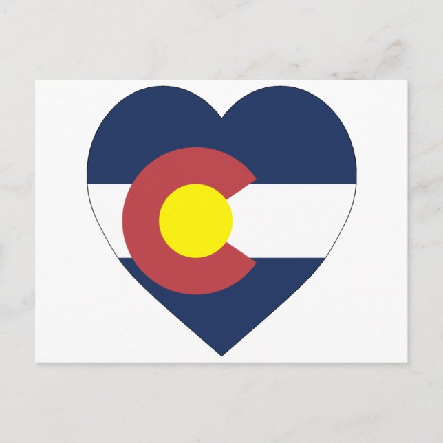 Colorado Flag Heart Postcard (Front)