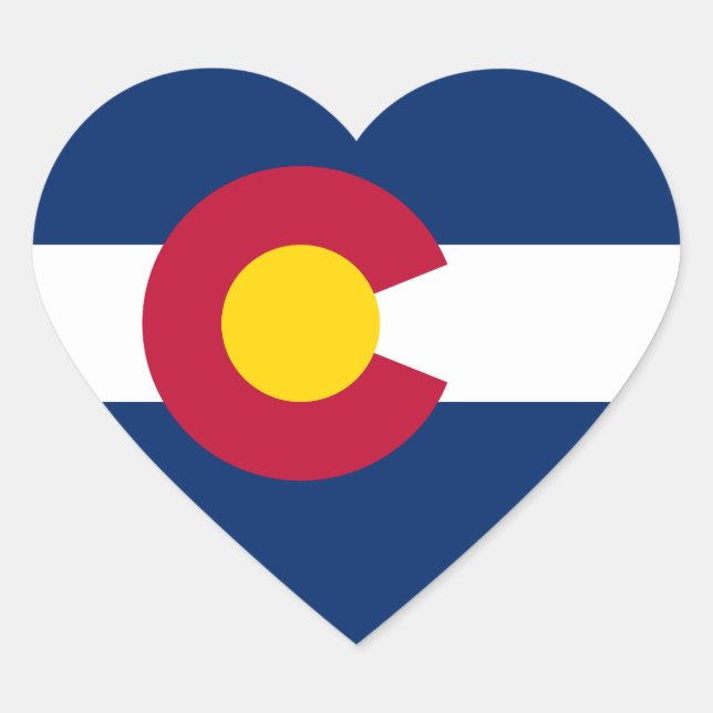 Colorado Flag Heart Sticker (Front)