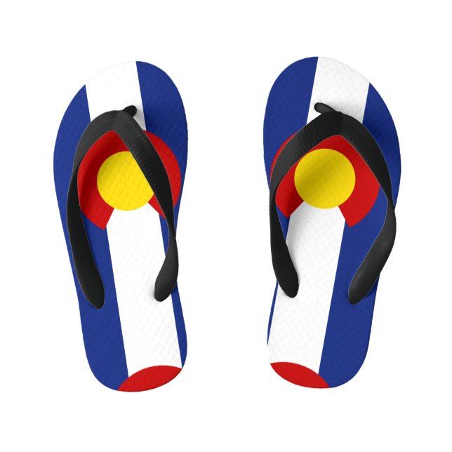 Colorado Flag Kid's Flip Flops (Footbed)