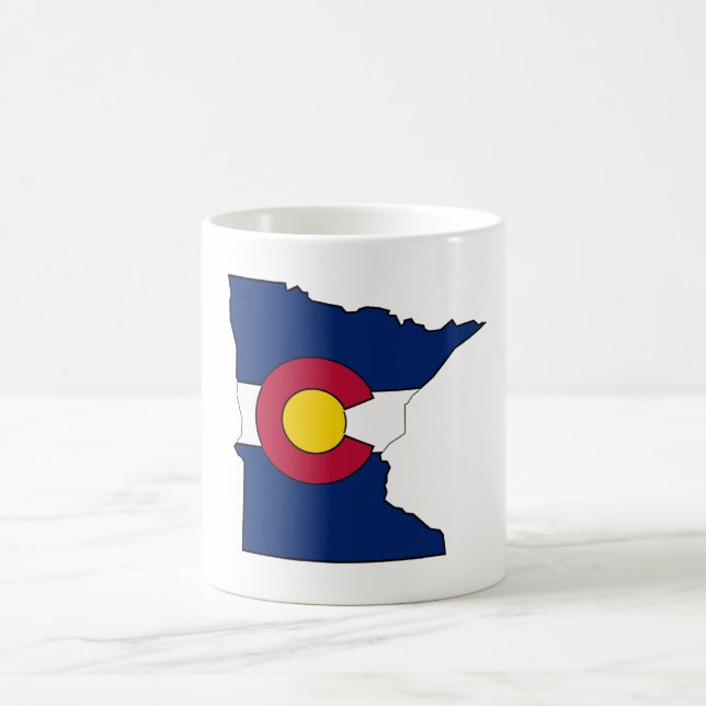 Colorado flag Minnesota outline coffee mug (Center)