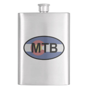 Colorado Flag Mountain Bike Hip Flask