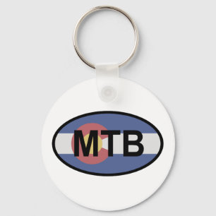 Colorado Flag Mountain Bike Key Ring