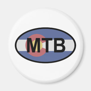 Colorado Flag Mountain Bike Magnet