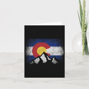 Colorado Flag Mountain Ski Winter Gift Hiker Hikin Card