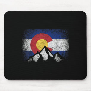 Colorado Flag Mountain Ski Winter Gift Hiker Hikin Mouse Mat