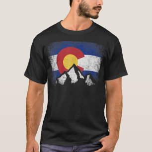 Colorado Flag Mountain Ski Winter Gift Hiker Hikin T-Shirt