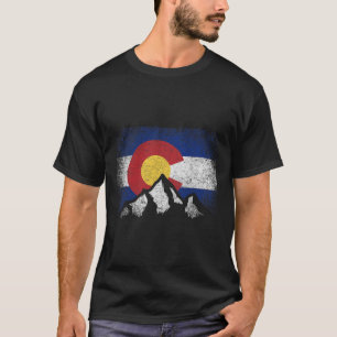 Colorado Flag Mountain Ski Winter Gift Hiker Hikin T-Shirt
