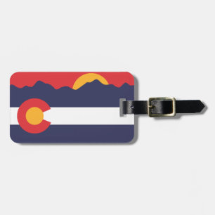 Colorado Flag & Mountains Luggage Tag