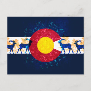 Colorado flag nature art scenery postcard
