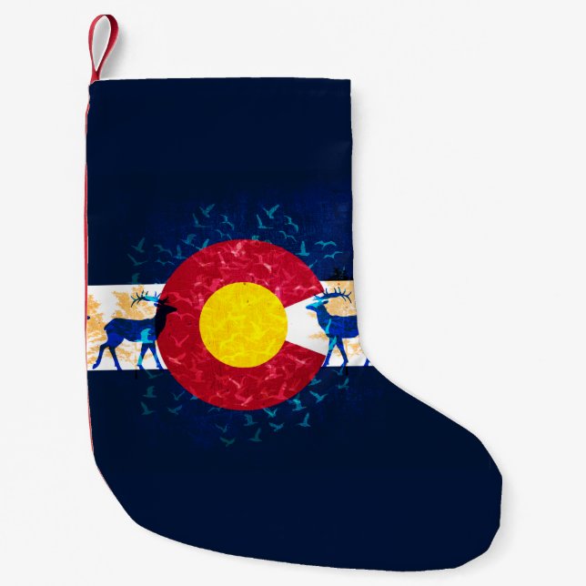 Colorado flag nature scene holiday stocking (Front)