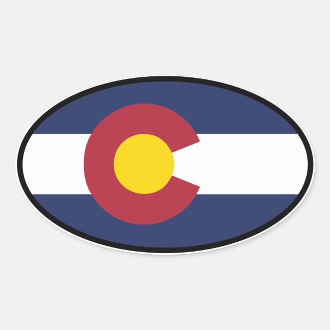 Colorado Flag Oval Sticker (Front)