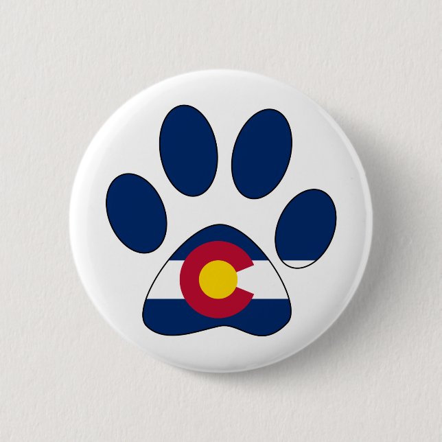 Colorado flag paw print button (Front)