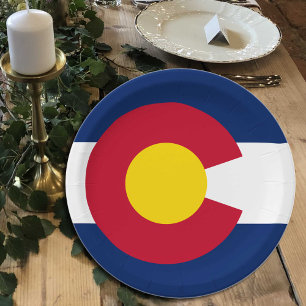 Colorado Flag plates, party, sports, Colorado Paper Plate