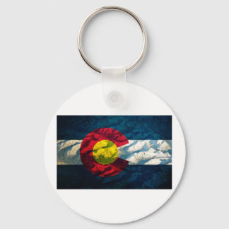 Colorado flag Rock Mountains Key Ring