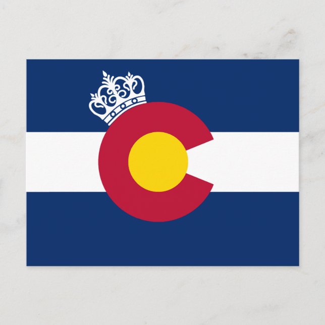 Colorado flag royal crown postcard (Front)