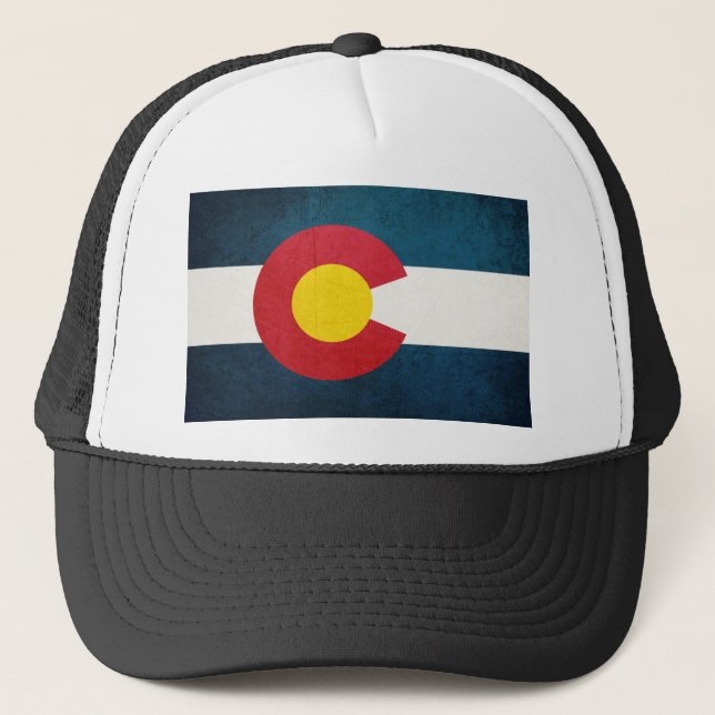 Colorado Flag Rustic Trucker Hat (Front)