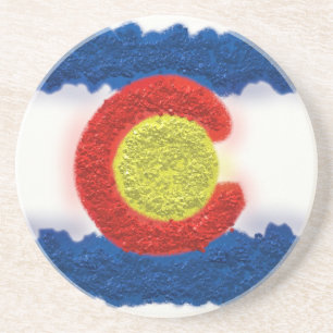 Colorado flag sand art coaster