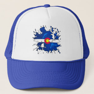 Colorado flag ski splatter trucker hat