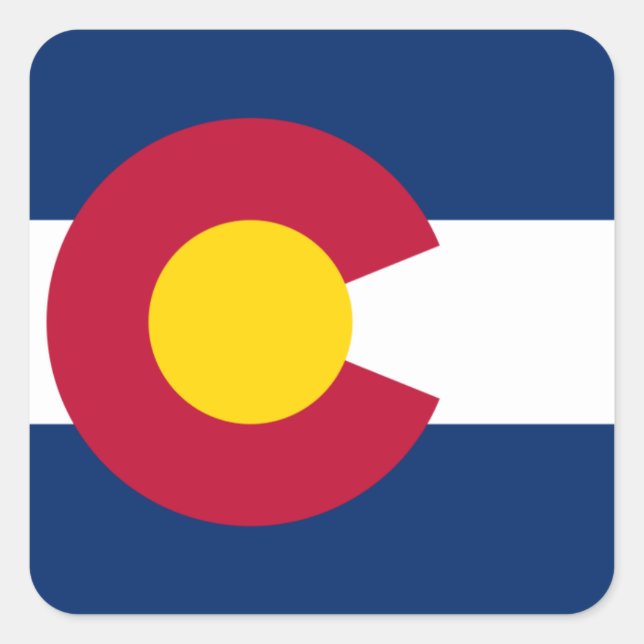 Colorado Flag Square Sticker (Front)