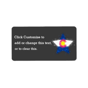 Colorado Flag Star Shining Label