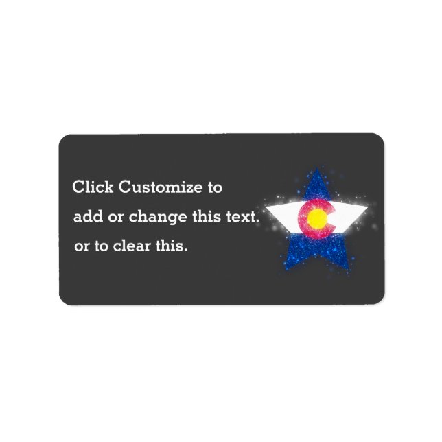 Colorado Flag Star Shining Label (Front)