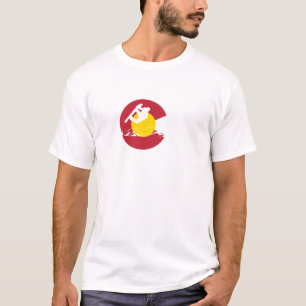 Colorado Flag T-Shirt - Snowboarder - Snowboard