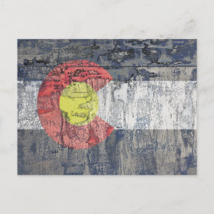 colorado flag textured wall postcard