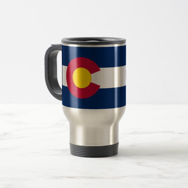 Colorado Flag Travel Mug (Front Left)