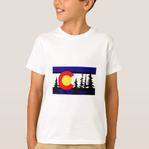 Colorado Flag Tree Silhouette T-Shirt